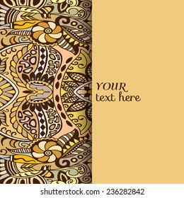 Abstract background, wedding invitation or greeting card design with lace pattern, beautiful luxury postcard, ornate page cover, ornamental vector illustration
