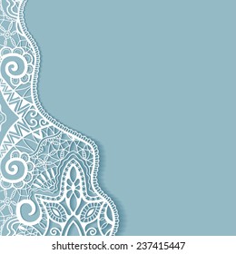 Abstract background, wedding invitation or greeting card design with lace pattern, beautiful luxury postcard, ornate page cover, ornamental vector illustration
