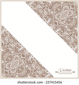 Abstract background, wedding invitation or greeting card design with lace pattern, beautiful luxury postcard, ornate page cover, ornamental vector illustration