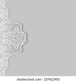 Abstract background, wedding invitation or greeting card design with lace pattern, beautiful luxury postcard, ornate page cover, ornamental vector illustration