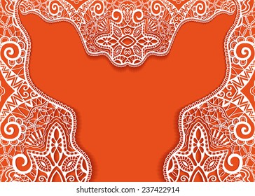 Abstract background, wedding invitation or greeting card design with lace pattern, beautiful luxury postcard, ornate page cover, ornamental vector illustration