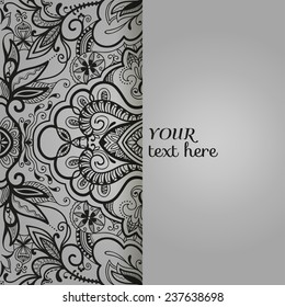 Abstract background, wedding invitation or greeting card design with lace pattern, beautiful luxury postcard, ornate page cover, ornamental vector illustration