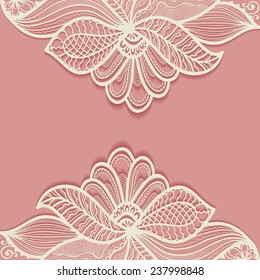 Abstract background, wedding invitation or greeting card design with lace pattern, beautiful luxury postcard, ornate page cover, ornamental vector illustration