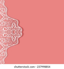 Abstract background, wedding invitation or greeting card design with lace pattern, beautiful luxury postcard, ornate page cover, ornamental vector illustration