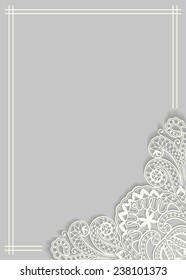 Abstract background, wedding invitation or greeting card design with lace pattern, beautiful luxury postcard, ornate page cover, ornamental vector illustration