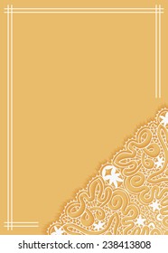 Abstract background, wedding invitation or greeting card design with lace pattern, beautiful luxury postcard, ornate page cover, ornamental vector illustration