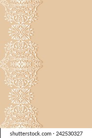 Abstract background, wedding invitation or greeting card design with lace pattern, beautiful luxury postcard, ornate page cover, ornamental vector illustration