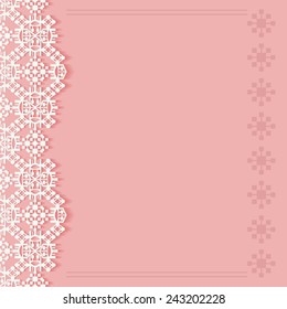 Abstract background, wedding invitation or greeting card design with lace pattern, beautiful luxury postcard, ornate page cover, ornamental vector illustration