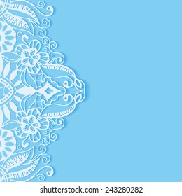 Abstract background, wedding invitation or greeting card design with lace pattern, beautiful luxury postcard, ornate page cover, ornamental vector illustration