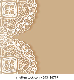 Abstract background, wedding invitation or greeting card design with lace pattern, beautiful luxury postcard, ornate page cover, ornamental vector illustration