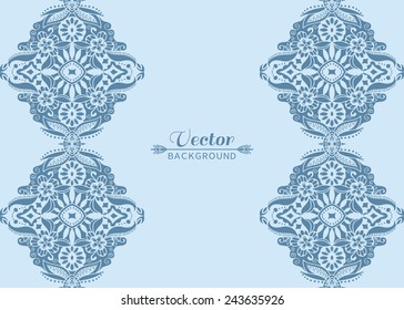 Abstract background, wedding invitation or greeting card design with lace pattern, beautiful luxury postcard, ornate page cover, ornamental vector illustration