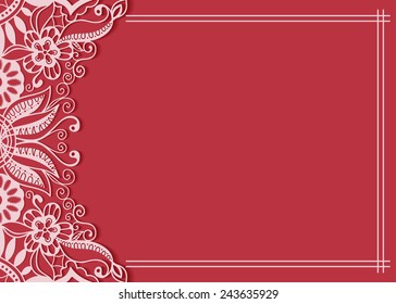 Abstract background, wedding invitation or greeting card design with lace pattern, beautiful luxury postcard, ornate page cover, ornamental vector illustration