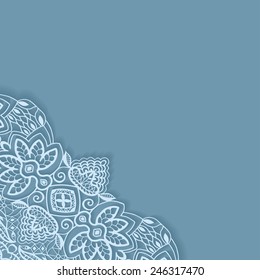 Abstract background, wedding invitation or greeting card design with lace pattern, beautiful luxury postcard, ornate page cover, ornamental vector illustration