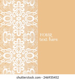 Abstract background, wedding invitation or greeting card design with lace pattern, beautiful luxury postcard, ornate page cover, ornamental vector illustration