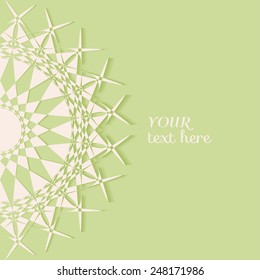Abstract background, wedding invitation or greeting card design with lace pattern, beautiful luxury postcard, ornate page cover, ornamental vector illustration