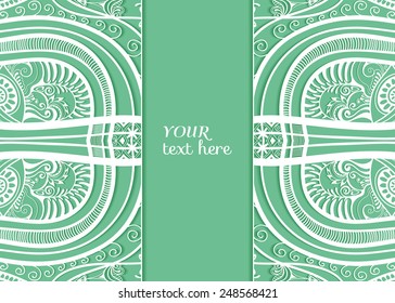 Abstract background, wedding invitation or greeting card design with lace pattern, beautiful luxury postcard, ornate page cover, ornamental vector illustration