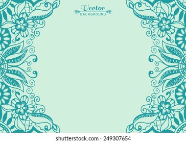 Abstract background, wedding invitation or greeting card design with floral pattern, beautiful luxury postcard, ornate page cover, ornamental vector illustration