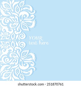 Abstract background, wedding invitation or greeting card design with lace pattern, beautiful luxury postcard, ornate page cover, ornamental vector illustration