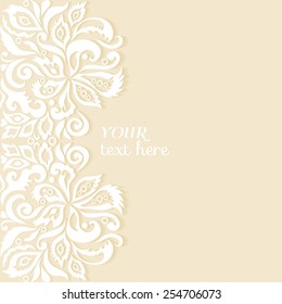 Abstract background, wedding invitation or greeting card design with floral pattern, beautiful luxury postcard, ornate page cover, ornamental vector illustration