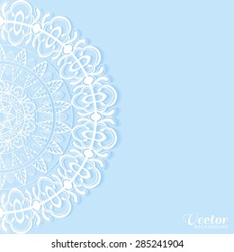 Abstract background, wedding invitation or greeting card design with lace pattern, beautiful luxury postcard, ornate page cover, ornamental vector illustration