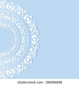 Abstract background, wedding invitation or greeting card design with lace pattern, beautiful luxury postcard, ornate page cover, ornamental vector illustration