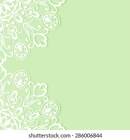Abstract background, wedding invitation or greeting card design with lace pattern, beautiful luxury postcard, ornate page cover, ornamental vector illustration