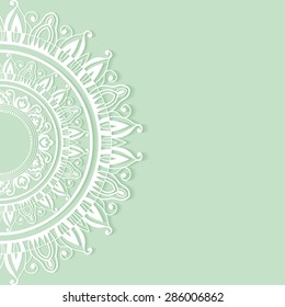 Abstract background, wedding invitation or greeting card design with lace pattern, beautiful luxury postcard, ornate page cover, ornamental vector illustration