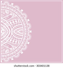 Abstract background, wedding invitation or greeting card design with lace pattern, beautiful luxury postcard, ornate page cover, ornamental vector illustration