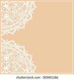 Abstract background, wedding invitation or greeting card design with lace pattern, beautiful luxury postcard, ornate page cover, ornamental vector illustration