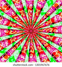 Abstract background. Well suited for cover and fabric. Retro style colorful light evenly diffuses behind. Vector illustration for design. EPS 10