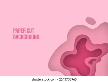 Abstract background whit paper cut shapes. Paper cut layer background.