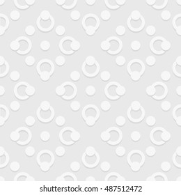 Abstract background with white 3d circles. Seamless geometric pattern. Vector illustration 