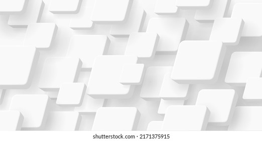 Abstract background with white 3d cubes creating texture. Vector illustration