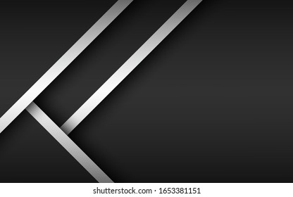 Abstract background with white and black layers above each other, modern design template for your business, vector illustration with oblique stripes and lines