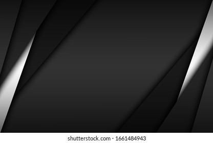 Fondo abstracto con capas blancas y negras sobre las demás, plantilla de diseño moderno para su empresa, ilustración vectorial con rayas y líneas oblicuas