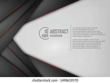 Abstract background of white and black origami paper. Vector illustration