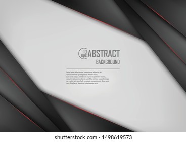 Abstract background of white and black origami paper. Vector illustration