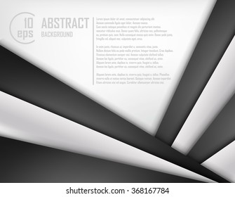 Abstract background of white and black origami paper. Vector illustration. Mesh. EPS 10