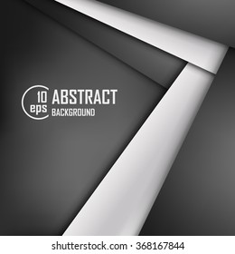 Abstract background of white and black origami paper. Vector illustration. Mesh. EPS 10