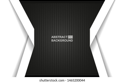 Abstract background white and black paper shapes vector design. Modern cover template for element banner, poster, card, web, advertising, corporate, brochure, flyer, presentation. Layer on for text