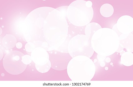 Abstract background with white bokeh effect. Template of lights for greeting, invitation card, banner and poster to celebrate on holiday season in vector illustration