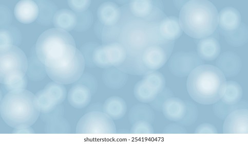 Abstract background with white bokeh effect. Background for holidays, party, celebrating or festival. Wallpaper with bokeh effect on blue background. Shiny, snowy wallpaper. Vector illustration. 