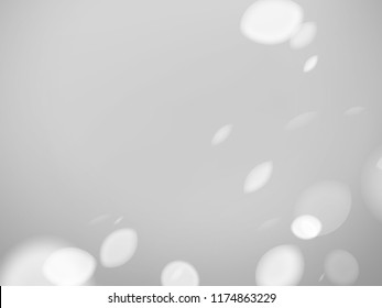Abstract background with white bokeh effect.Template of blurred defocused lights for greeting, invitation card, banner and poster to celebrate on holiday season in vector illustration.