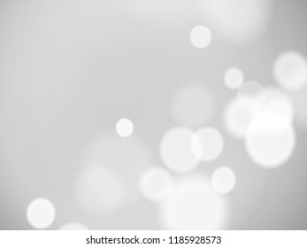 Abstract background with white bokeh effect.Template of blurred defocused lights for greeting, invitation card, banner and poster to celebrate on holiday season in vector illustration.