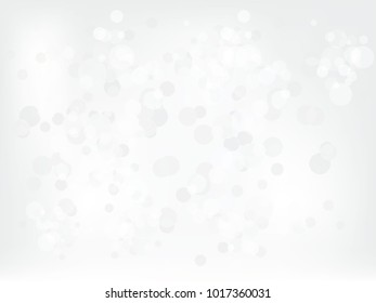Abstract background with White bokeh on gray background. christmas blurred beautiful shiny Christmas lights. Vector illustration.