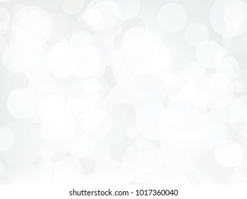 Abstract background with White bokeh on gray background. christmas blurred beautiful shiny Christmas lights. Vector illustration.