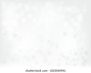 Abstract background with White bokeh on gray background. christmas blurred beautiful shiny Christmas lights. Vector illustration.
