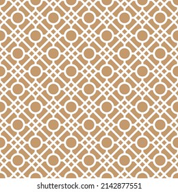 Abstract background. White and brown geometrical pattern. Modern design. White maze pattern on brown background. 