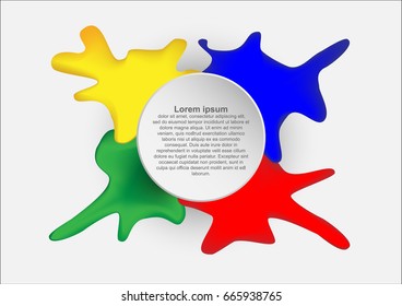 Abstract background white circle and color shape with white background. Vector EPS10