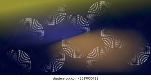 Abstract background white circle lines on dark blue background gradient . Modern shiny blue circle lines pattern. Futuristic technology concept. Suit for cover, poster, banner, brochure